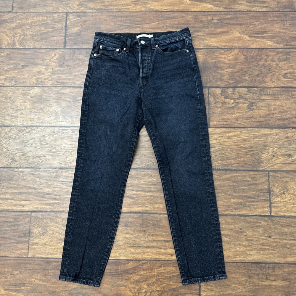Levis Premium Wedgie Fit Womens Jeans Size 27 Dark Wash Button Fly Stretch Denim